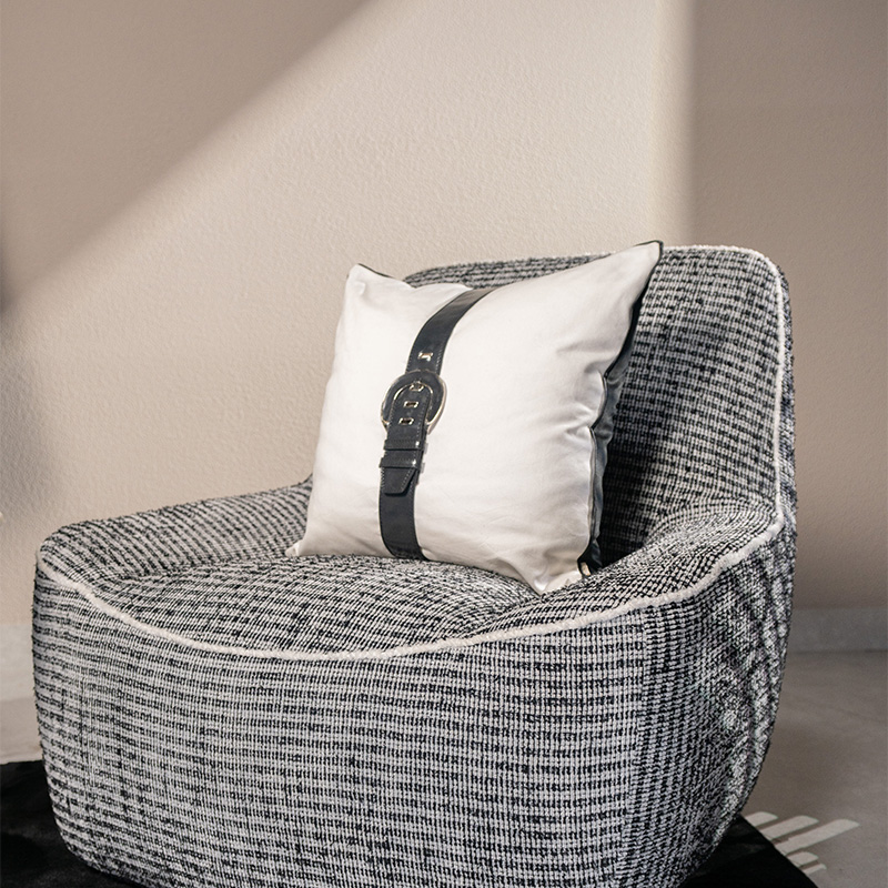 Single Black and White Sofa - Image 3